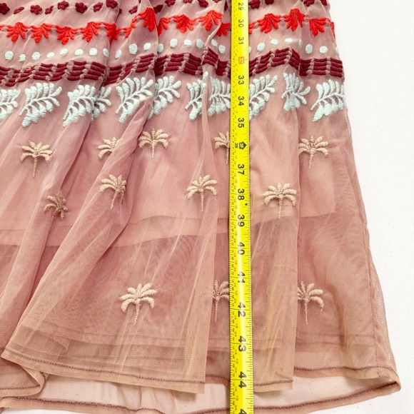 Sundance Pink Embroidered Mesh Sleeveless Dress 2 - Picture 11 of 12
